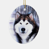Alaskan Malamute Design door Artist SteJhourre Keramisch Ornament (Rechts)