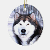 Alaskan Malamute Design door Artist SteJhourre Keramisch Ornament (Links)