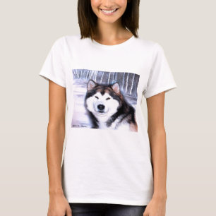 Alaskan Malamute Design door Artist SteJhourre T-shirt