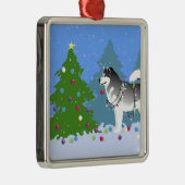 Alaskan Malamute die kerstboom decorreert Metalen Ornament (Rechts)