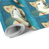 Alaskan Malamute Dog Art Cadeaupapier (Rol Hoek)