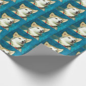 Alaskan Malamute Dog Art Cadeaupapier (Hoek)