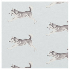 Alaskan Malamute Dog Art Fabric Stof
