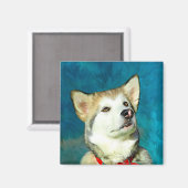Alaskan Malamute Dog Art Magneet (Voorkant / Achterkant)