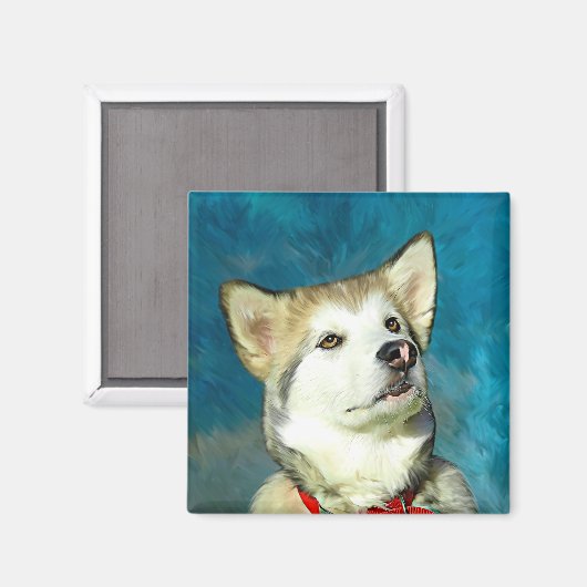 Alaskan Malamute Dog Art Magneet (Voorkant / Achterkant)