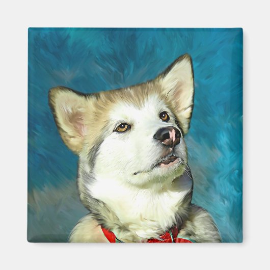 Alaskan Malamute Dog Art Magneet (Voorkant)