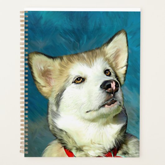 Alaskan Malamute Dog Art Planner (Voorkant)
