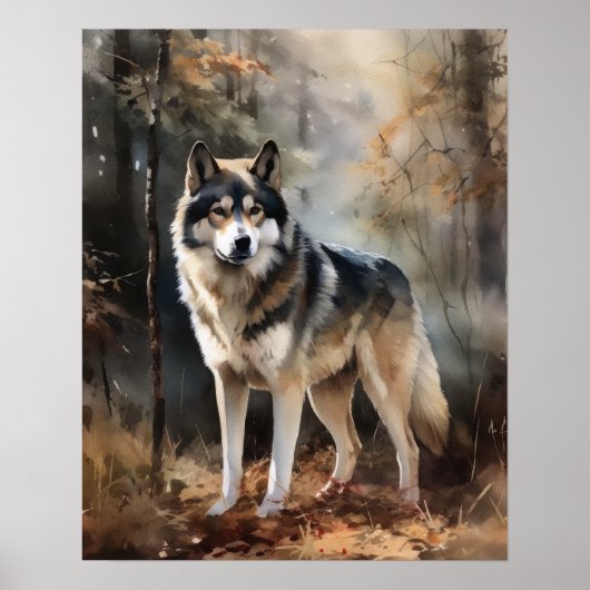 Alaskan Malamute Dog Art Print Poster (Voorkant)
