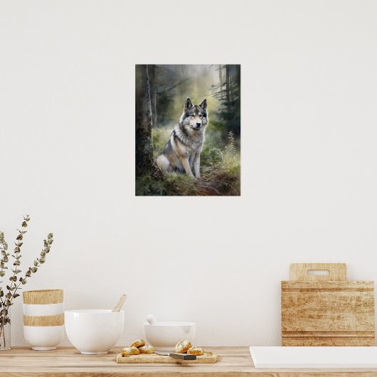 Alaskan Malamute Dog Art Print Poster (Keuken)