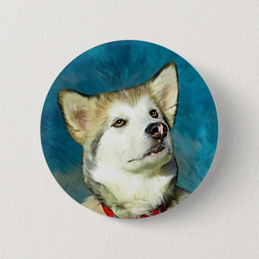 Alaskan Malamute Dog Art Ronde Button 5,7 Cm (Voorkant)