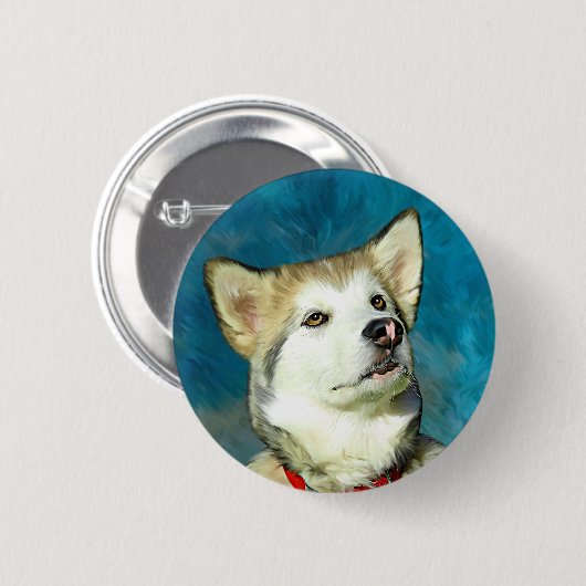 Alaskan Malamute Dog Art Ronde Button 5,7 Cm (Voorkant /achterkant)