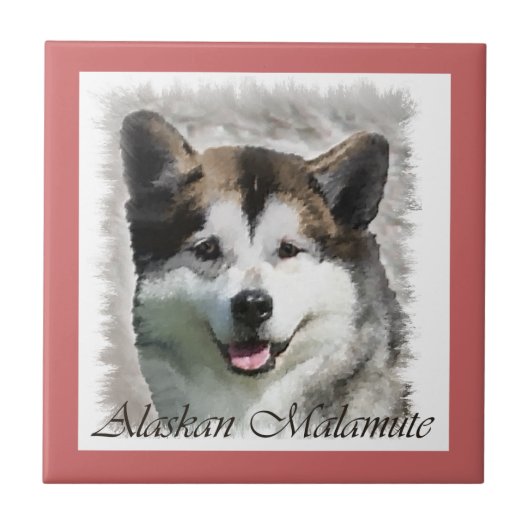 Alaskan Malamute Dog Art Tegeltje (Voorkant)