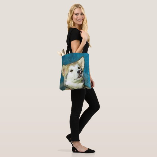 Alaskan Malamute Dog Art Tote Bag (Op model)