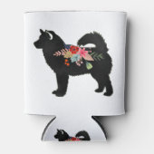 Alaskan Malamute Dog Boho Floral Silhouette Blikjeskoeler (Voorkant)