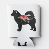 Alaskan Malamute Dog Boho Floral Silhouette Blikjeskoeler (Achterkant)