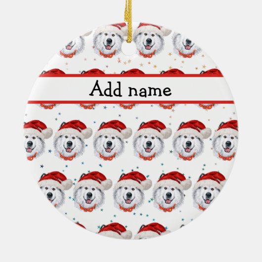 Alaskan Malamute Dog Breed Christmas Stars Keramisch Ornament (Achterkant)
