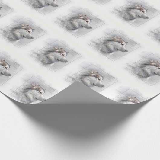 Alaskan Malamute dog Cadeaupapier (Hoek)