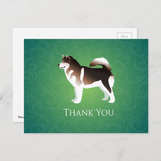 Alaskan Malamute Dog Dank u voor uw ontwerp Briefkaart (Voorkant / Achterkant)