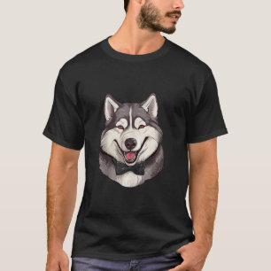 Alaskan Malamute Dog Dragen Bow Stropdas Zwart Nec T-shirt