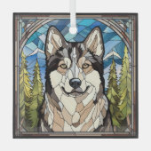 Alaskan Malamute Dog Glass Ornament (Voorkant)