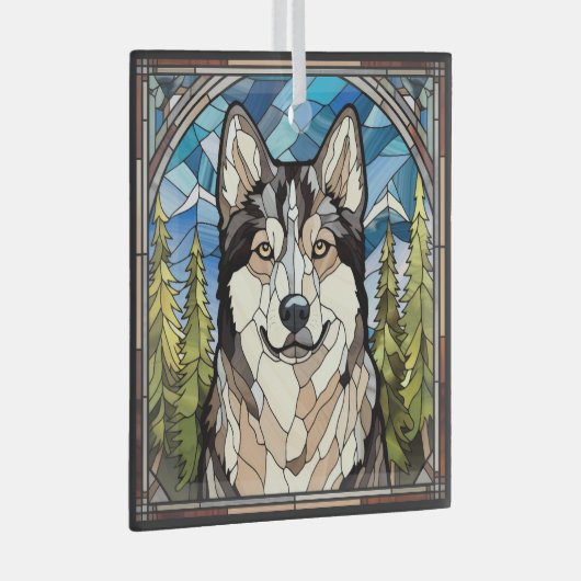 Alaskan Malamute Dog Glass Ornament (Voorkant Rechts)