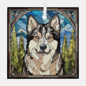 Alaskan Malamute Dog Glass Ornament (Achterkant)