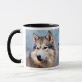 Alaskan Malamute Dog impressionistische verf Mok (Links)