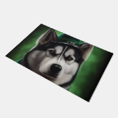 Alaskan Malamute dog in St. Patrick's Day Dress Deurmat (Schuin)