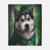 Alaskan Malamute dog in St. Patrick's Day Dress Fleece Deken (Voorkant)