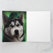 Alaskan Malamute dog in St. Patrick's Day Dress Kaart (Binnen)