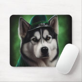 Alaskan Malamute dog in St. Patrick's Day Dress Muismat (Met muis)
