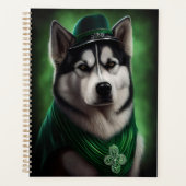Alaskan Malamute dog in St. Patrick's Day Dress Planner (Voorkant)
