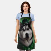 Alaskan Malamute dog in St. Patrick's Day Dress Schort (Gedragen)