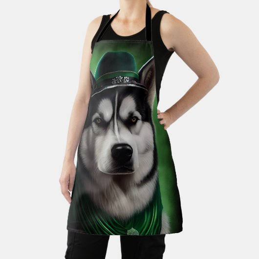 Alaskan Malamute dog in St. Patrick's Day Dress Schort (Insitu)