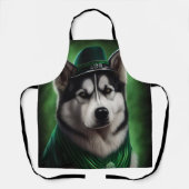 Alaskan Malamute dog in St. Patrick's Day Dress Schort (Voorkant)