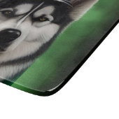 Alaskan Malamute dog in St. Patrick's Day Dress Snijplank (Hoek)