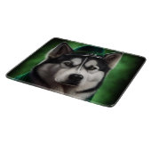Alaskan Malamute dog in St. Patrick's Day Dress Snijplank (Hoek)