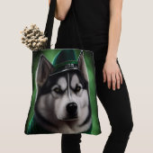 Alaskan Malamute dog in St. Patrick's Day Dress Tote Bag (Dichtbij)