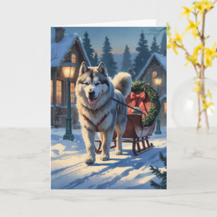 Alaskan Malamute Dog Kerstgroet Kaart