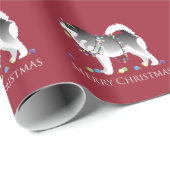 Alaskan Malamute Dog Merry Kerstdesign Cadeaupapier (Rol Hoek)