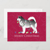 Alaskan Malamute Dog Merry Kerstdesign Feestdagenkaart (Voorkant / Achterkant)
