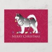 Alaskan Malamute Dog Merry Kerstdesign Feestdagenkaart (Voorkant)