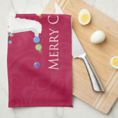 Alaskan Malamute Dog Merry Kerstdesign Theedoek (Quarter Fold)