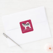 Alaskan Malamute Dog Merry Kerstdesign Vierkante Sticker (Envelop)