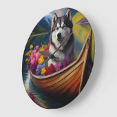 Alaskan Malamute Dog op Paddle: Een Schilderachtig Grote Klok (Hoek)
