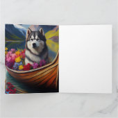 Alaskan Malamute Dog op Paddle: Een Schilderachtig Kaart (Binnen)