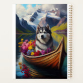 Alaskan Malamute Dog op Paddle: Een Schilderachtig Planner (Achterkant)