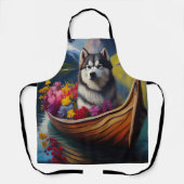 Alaskan Malamute Dog op Paddle: Een Schilderachtig Schort (Voorkant)