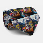 Alaskan Malamute Dog op Paddle: Een Schilderachtig Stropdas (Opgerold)