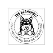 Alaskan Malamute Dog Retouradres Rubberstempel (Afrduk)
